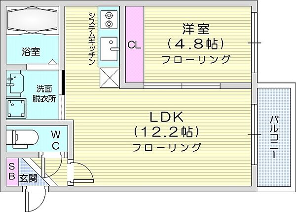 KING HOUSE KANJYODORI HIGASHI ｜北海道札幌市東区北十七条東14丁目(賃貸マンション1LDK・3階・37.50㎡)の写真 その2