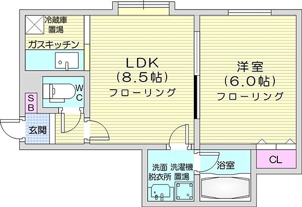 北海道札幌市中央区南十六条西10丁目(賃貸アパート1LDK・2階・31.99㎡)の写真 その2