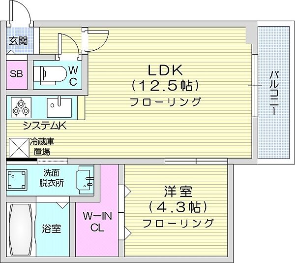 北海道札幌市北区麻生町6丁目(賃貸マンション1LDK・1階・38.08㎡)の写真 その2