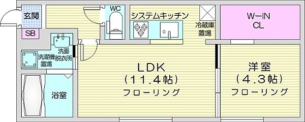 Pche山鼻D ｜北海道札幌市中央区南十五条西9丁目(賃貸マンション1LDK・1階・40.42㎡)の写真 その2