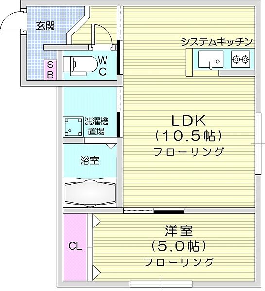 FourStreamResidence南6条 ｜北海道札幌市中央区南六条西13丁目(賃貸マンション1LDK・1階・35.92㎡)の写真 その2