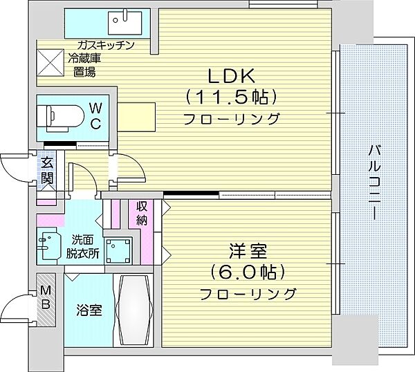 レインボータウン24 ｜北海道札幌市中央区北二条西24丁目(賃貸マンション1LDK・8階・39.73㎡)の写真 その2