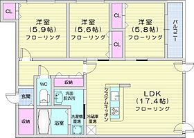 Celestia  ｜ 北海道札幌市中央区南六条東2丁目（賃貸マンション3LDK・4階・78.94㎡） その2