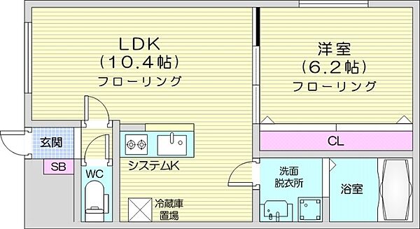 Plume裏参道2-23 ｜北海道札幌市中央区南二条西23丁目(賃貸マンション1LDK・1階・42.20㎡)の写真 その2