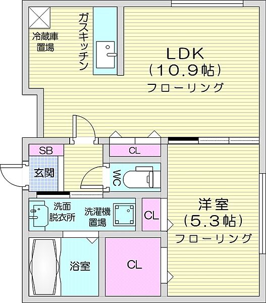 AltaMarea桑園 ｜北海道札幌市中央区北十四条西15丁目(賃貸マンション1LDK・1階・38.42㎡)の写真 その2