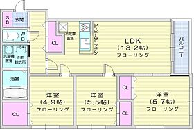 (仮称)北11条東12丁目MS  ｜ 北海道札幌市東区北十一条東12丁目（賃貸マンション3LDK・3階・67.74㎡） その2