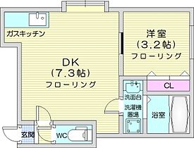 北海道札幌市北区北二十二条西7丁目（賃貸アパート1DK・1階・22.36㎡） その2