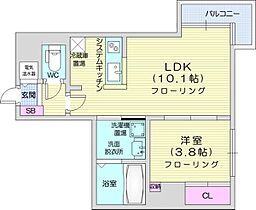 イリオスディオ  ｜ 北海道札幌市北区北二十三条西2丁目（賃貸マンション1LDK・9階・35.17㎡） その2