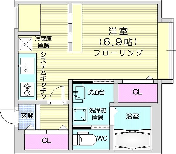 ドゥ・ヴィルヌーブ ｜北海道札幌市中央区南五条西11丁目(賃貸マンション1K・4階・19.78㎡)の写真 その2