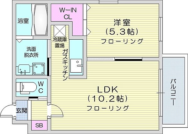 北海道札幌市東区北二十二条東18丁目(賃貸マンション1LDK・2階・35.21㎡)の写真 その2