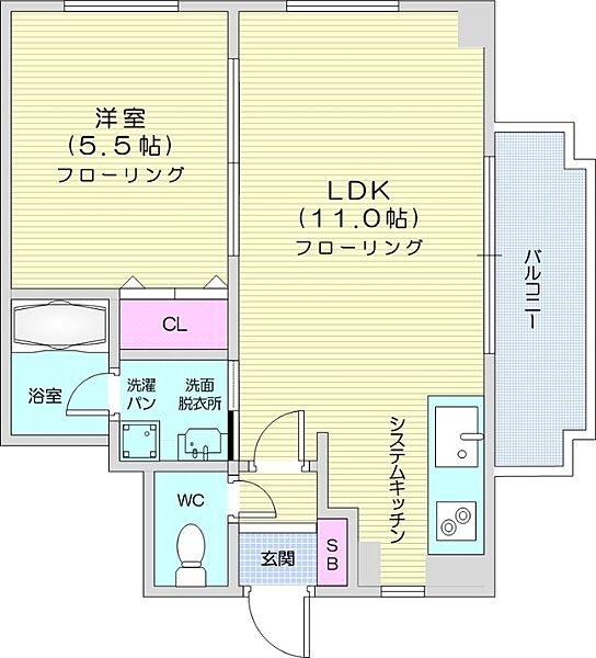 北海道札幌市北区北三十六条西3丁目(賃貸マンション1LDK・8階・35.00㎡)の写真 その2