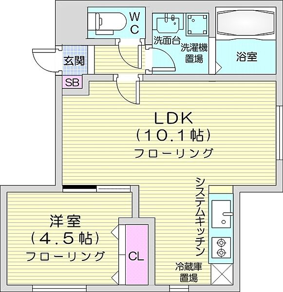 北海道札幌市東区北二十三条東10丁目(賃貸マンション1LDK・1階・33.42㎡)の写真 その2