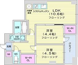 MODENA　SIAN  ｜ 北海道札幌市中央区南六条西12丁目1301-3（賃貸マンション2LDK・3階・48.18㎡） その2