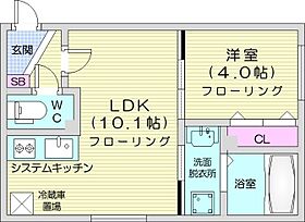 FUTABASQUAREN21  ｜ 北海道札幌市東区北二十一条東1丁目（賃貸マンション1LDK・1階・32.85㎡） その2