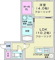 Mフラット  ｜ 北海道札幌市豊平区月寒西一条6丁目（賃貸マンション1LDK・4階・35.44㎡） その2