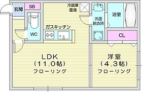 北海道札幌市北区麻生町2丁目（賃貸マンション1LDK・1階・34.32㎡） その2