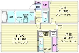 北海道札幌市北区屯田五条6丁目（賃貸アパート2LDK・2階・58.22㎡） その2