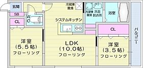 ONE-kikusui  ｜ 北海道札幌市白石区菊水六条1丁目6-7（賃貸マンション2LDK・3階・45.12㎡） その2