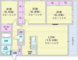 Roots 真駒内  ｜ 北海道札幌市南区真駒内本町3丁目（賃貸マンション3LDK・2階・76.32㎡） その2