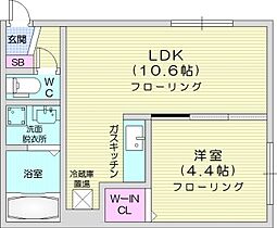 北海道札幌市北区北三十八条西6丁目（賃貸マンション1LDK・3階・34.16㎡） その2