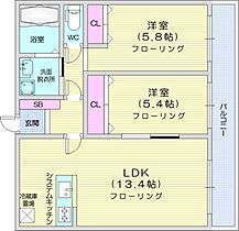 Roots 真駒内  ｜ 北海道札幌市南区真駒内本町3丁目（賃貸マンション2LDK・2階・56.80㎡） その2