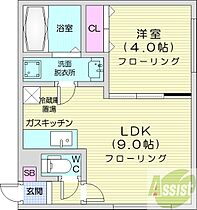 プレジール  ｜ 北海道札幌市白石区栄通21丁目10-7（賃貸マンション1LDK・4階・29.07㎡） その2