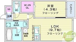 La.Dimora　本郷 3階1LDKの間取り