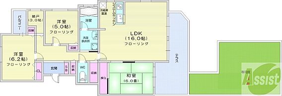 ダイアパレスアクアスプリングス札幌_間取り_0