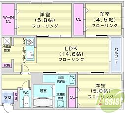 インフィニティN22E1 3LDKの間取図画像