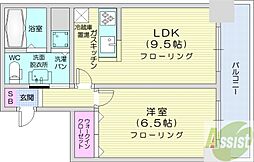 TEADA北4条 11階1LDKの間取り