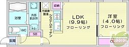 bluestar中島公園テラス 4階1LDKの間取り