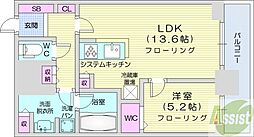 ONE札幌ステーションタワー 34階1LDKの間取り