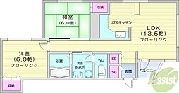 ヴァトンヒルズ宮の森 2LDKの間取図画像