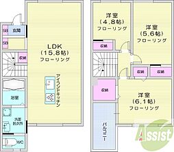クレスタ 3LDKの間取図画像
