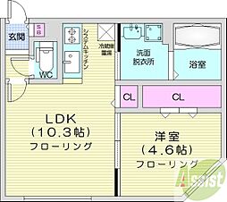 札幌市中央区南十九条西8丁目マンション 1LDKの間取図画像
