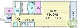 メゾンクレスト元町 ワンルームの間取図画像