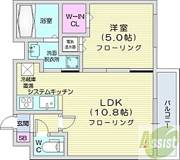 サムティ円山レジデンス 1LDKの間取図画像