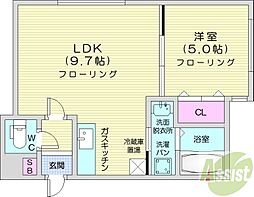 タカライーストプレイス 1LDKの間取図画像
