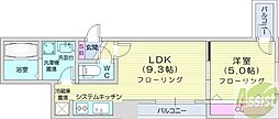 ラクラス札幌北7条 1LDKの間取図画像