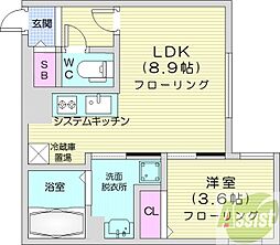 ANDーhondori(アンドホンドオリ) 1LDKの間取図画像