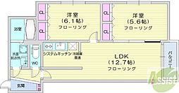 グラーツィア 2LDKの間取図画像