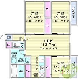 フォレスタ円山 3LDKの間取図画像