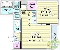 S-RESIDENCE西町 1LDKの間取図画像