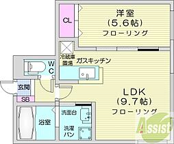 リージェントN札幌 1LDKの間取図画像