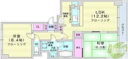 パシフィック近代美術館前 2LDKの間取図画像