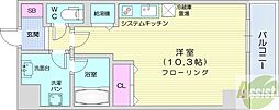 バロンドール ワンルームの間取図画像