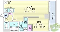 グランカーサ永山公園通east 1LDKの間取図画像