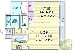 RESIDIASAPPORO-EKIMAE 1LDKの間取図画像