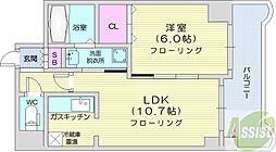 ティアラN6 1LDKの間取図画像