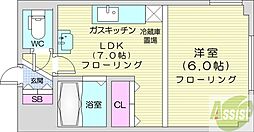 ラフォーレ47 1DKの間取図画像